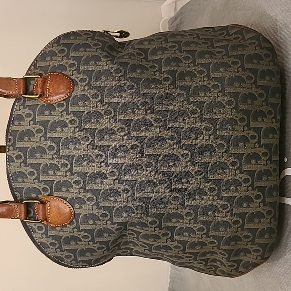 DIOR VINTAGE 70S/80S ULTRA RARE TROTTER COATED CANVAS/LEATHER TOTE/BOWLING BAG - Picture 12 of 17